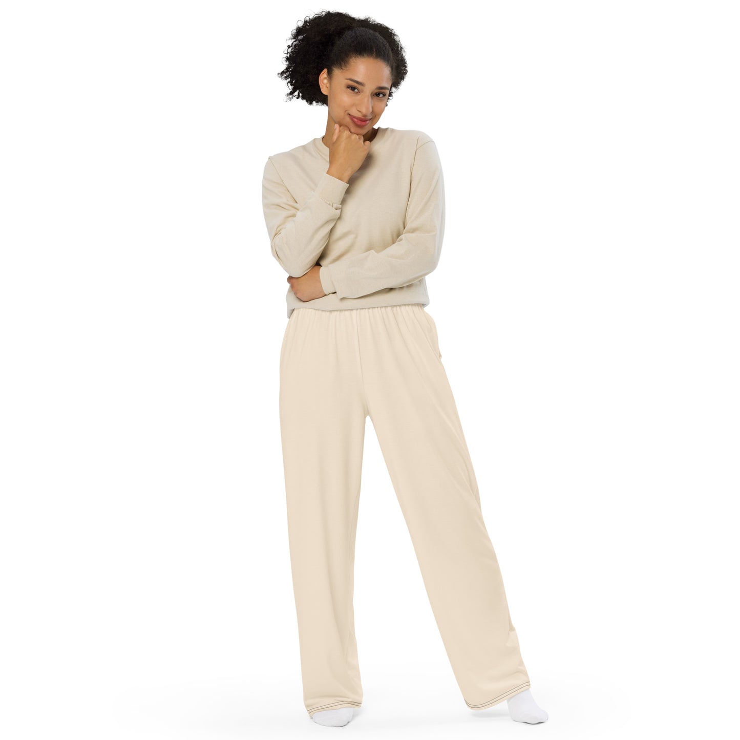 Pantalon large Jerkins Unisexe Blanc Cassé