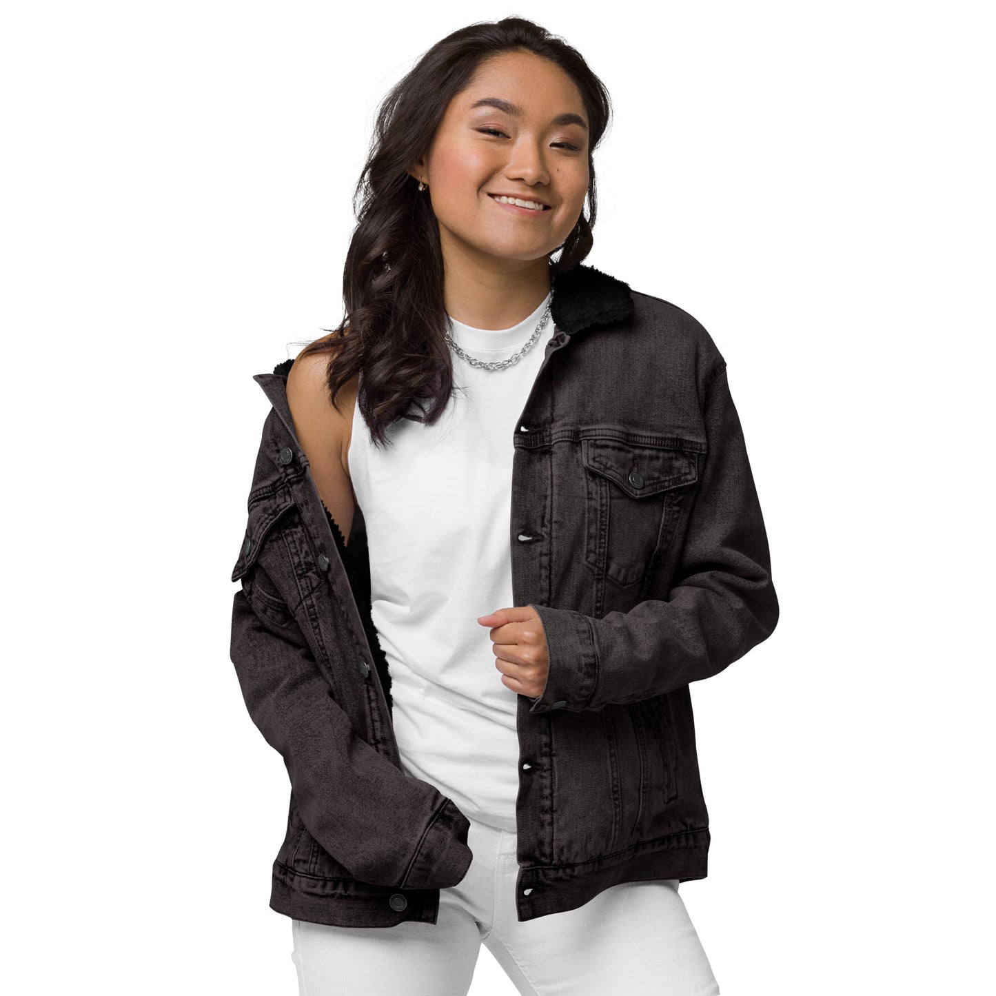 Veste sherpa en jean unisexe
